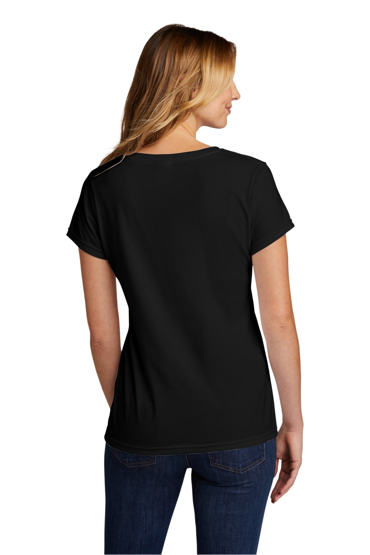 LPC330V Port & Company Ladies Tri-Blend V-Neck Tee. - Back Image