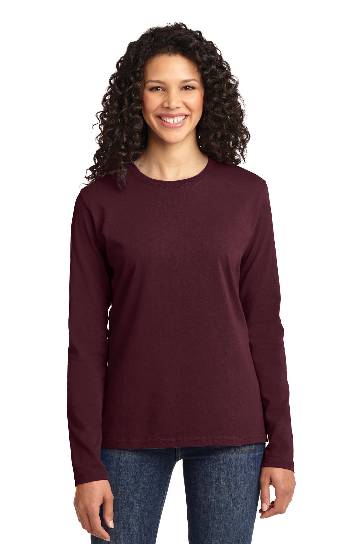 LPC54LS Port & Company Ladies Long Sleeve Core Cotton Tee.