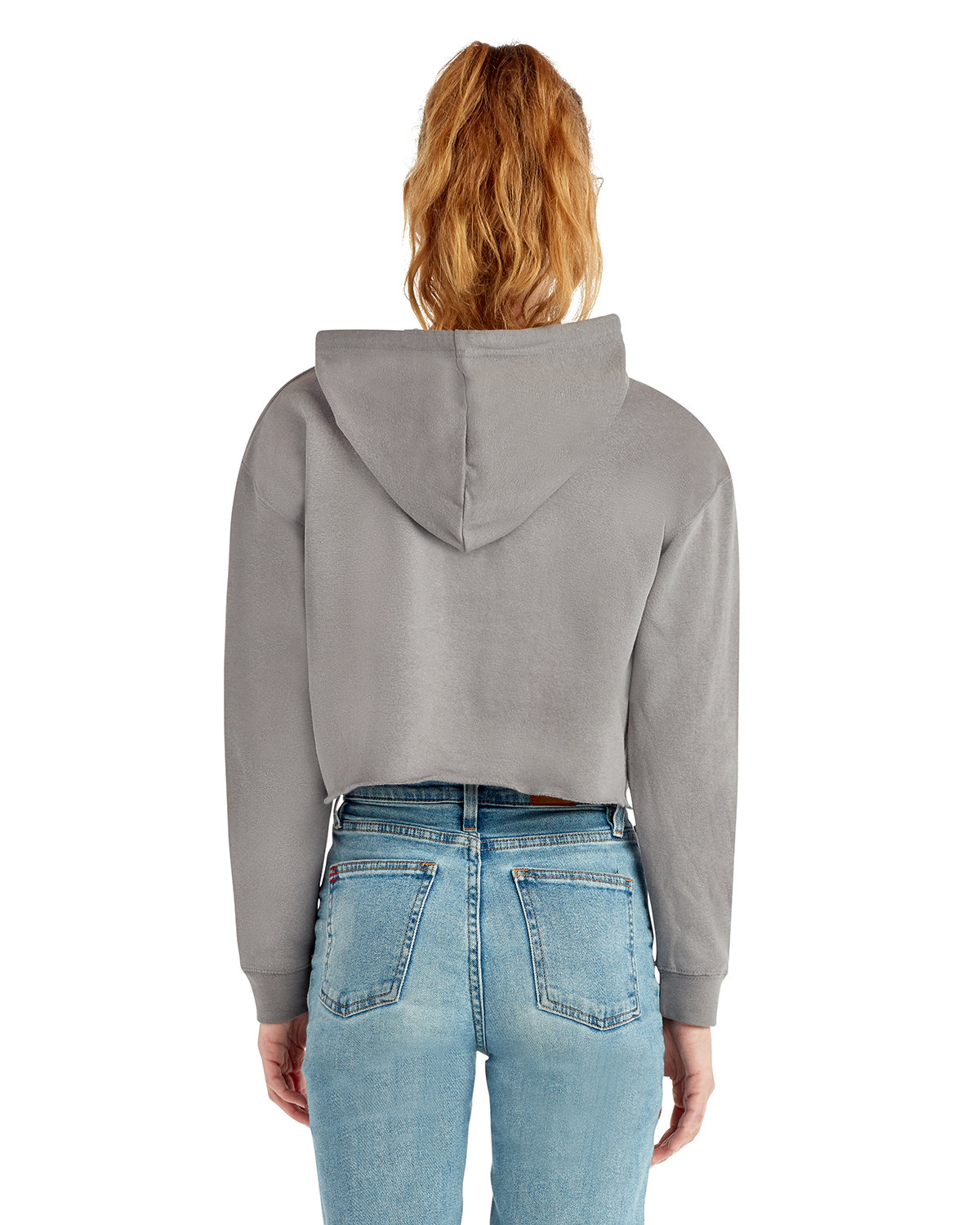 LS12000 Lane Seven Ladies Cropped Fleece Hoodie - Back Image