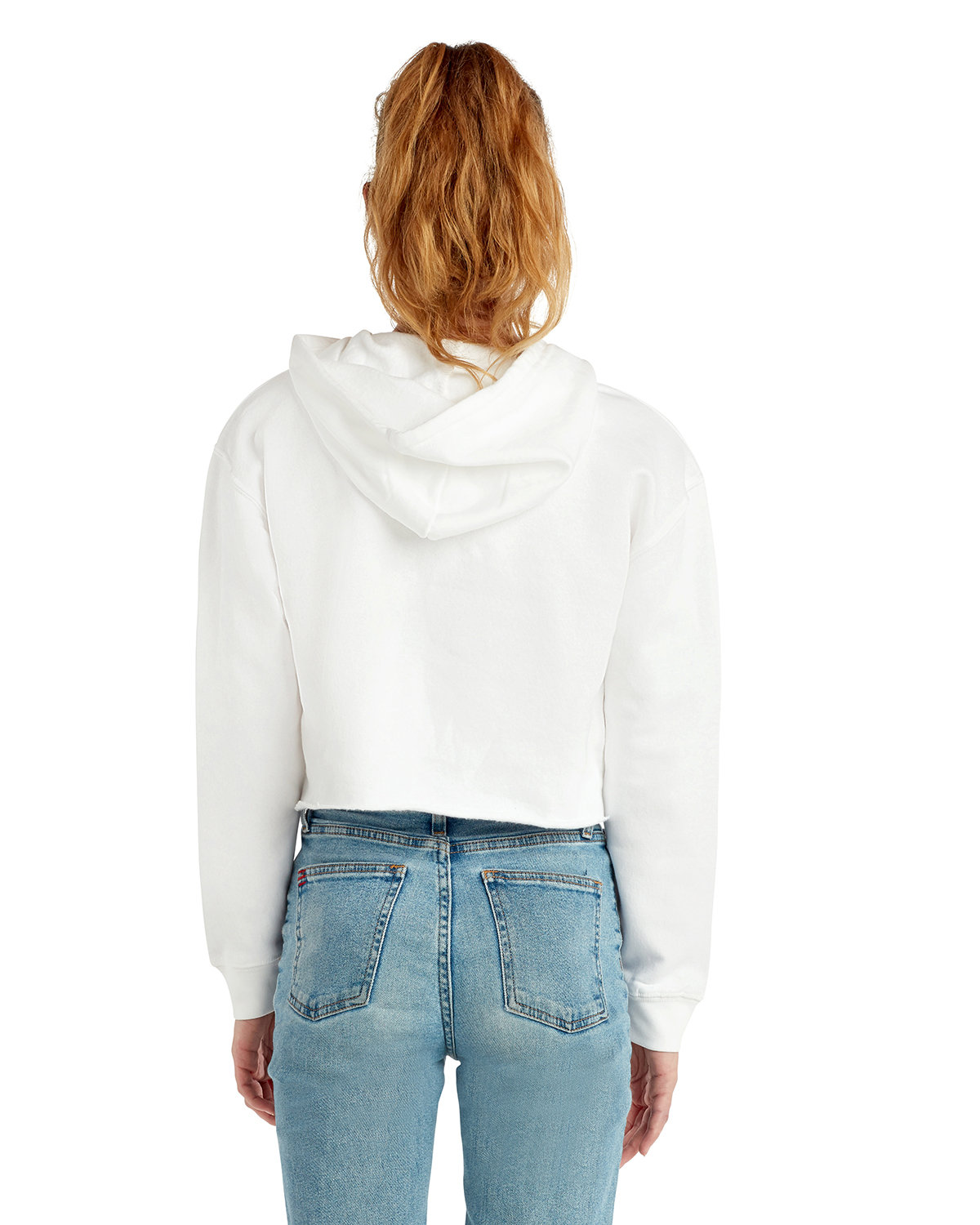 LS12000 Lane Seven Ladies Cropped Fleece Hoodie - Back Image
