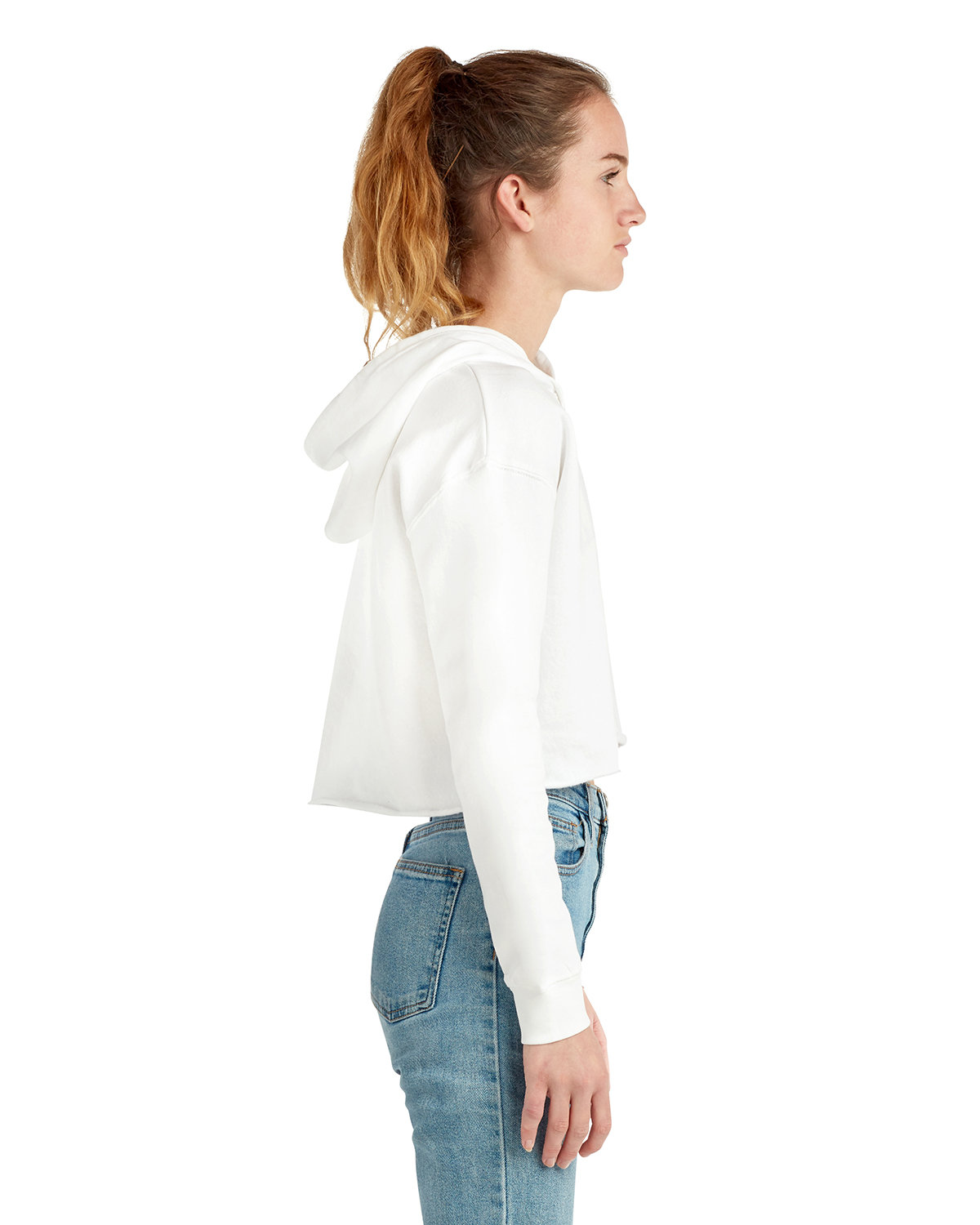 LS12000 Lane Seven Ladies Cropped Fleece Hoodie - Siide Image