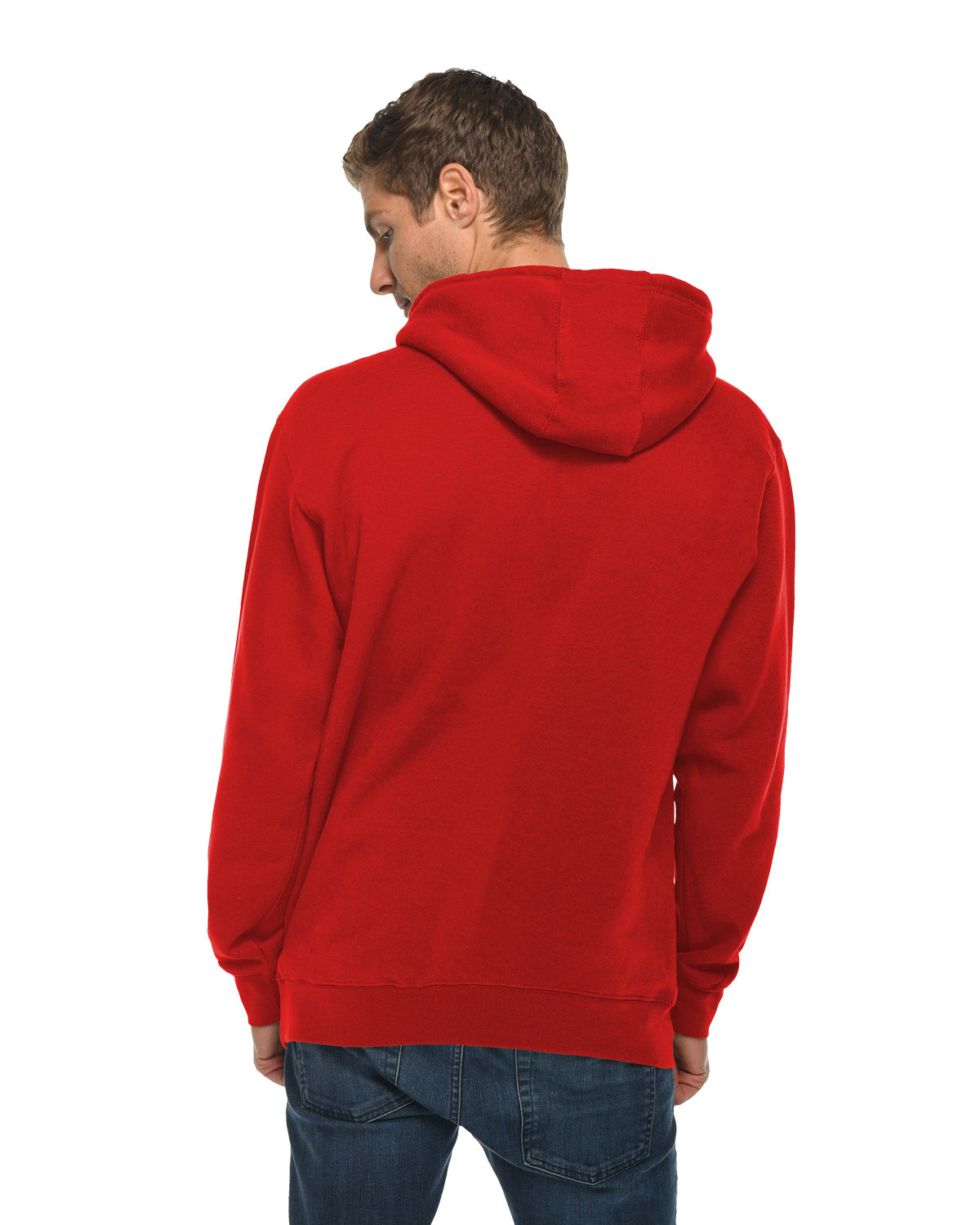 LS14001 Lane Seven Unisex Premium Pullover Hooded Sweatshirt - Back Image