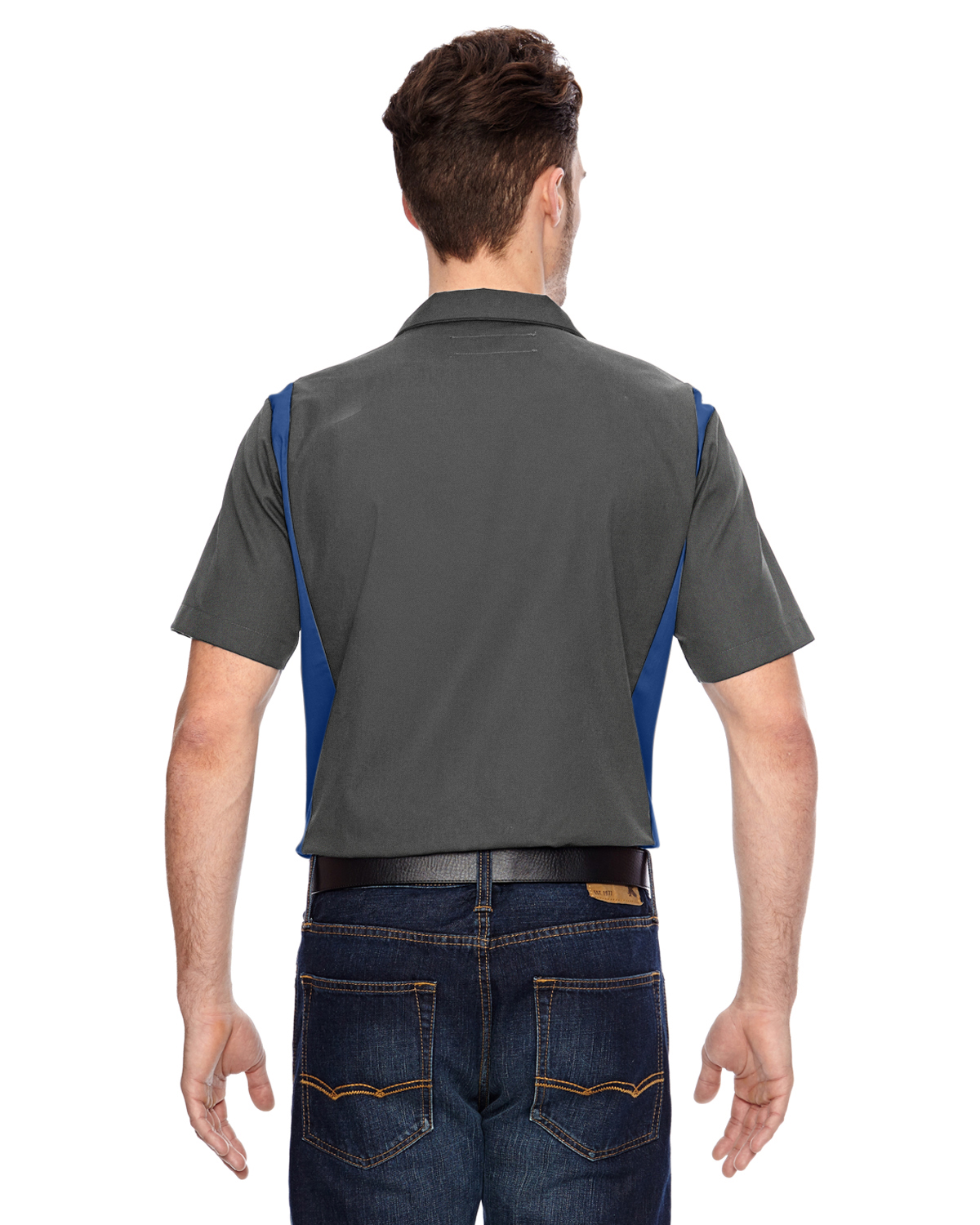 LS524 Dickies Mens 4.25 oz. Industrial Colorblock Shirt - Back Image