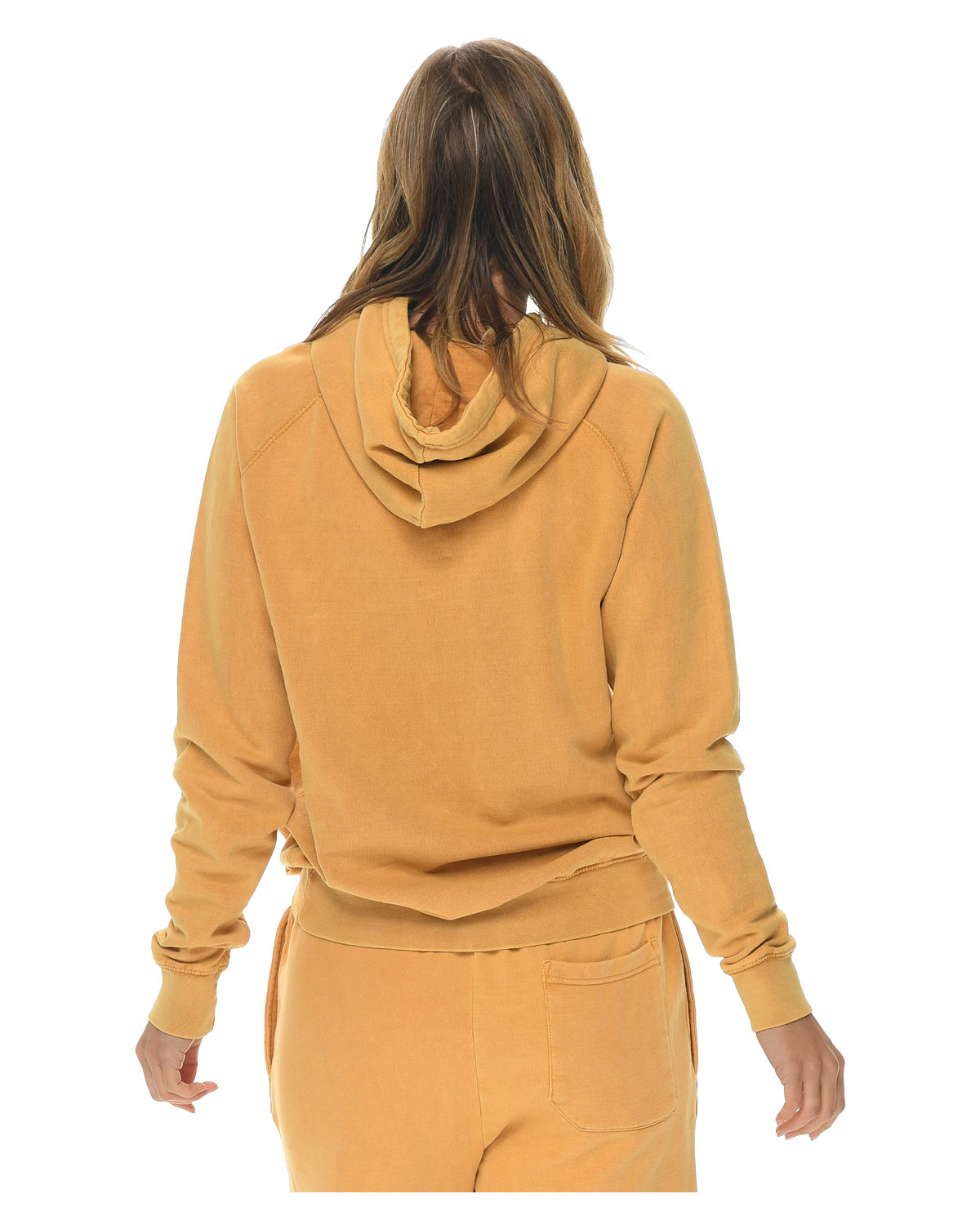 LST004 Lane Seven Unisex Vintage Raglan Hooded Sweatshirt - Back Image