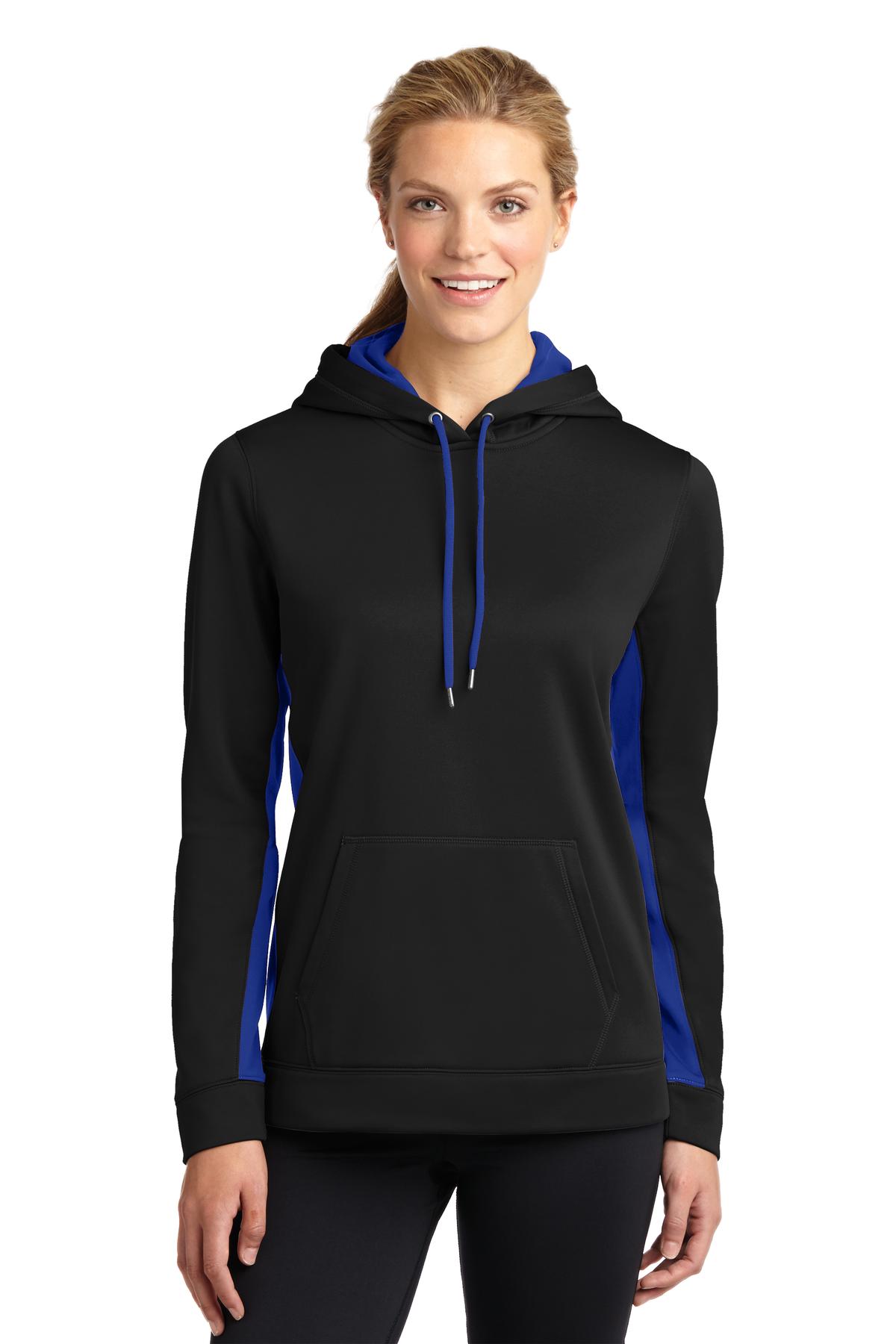 LST235 Sport-Tek Ladies Sport-Wick Fleece Colorblock Hooded Pullover. LST235 Sport-Tek Ladies Sport-Wick Fleece Colorblock Hooded Pullover.