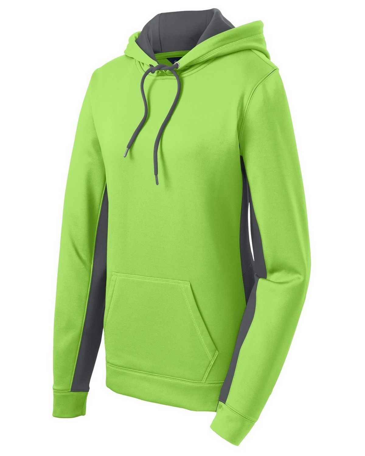 LST235 Sport-Tek Ladies Sport-Wick Fleece Colorblock Hooded Pullover.