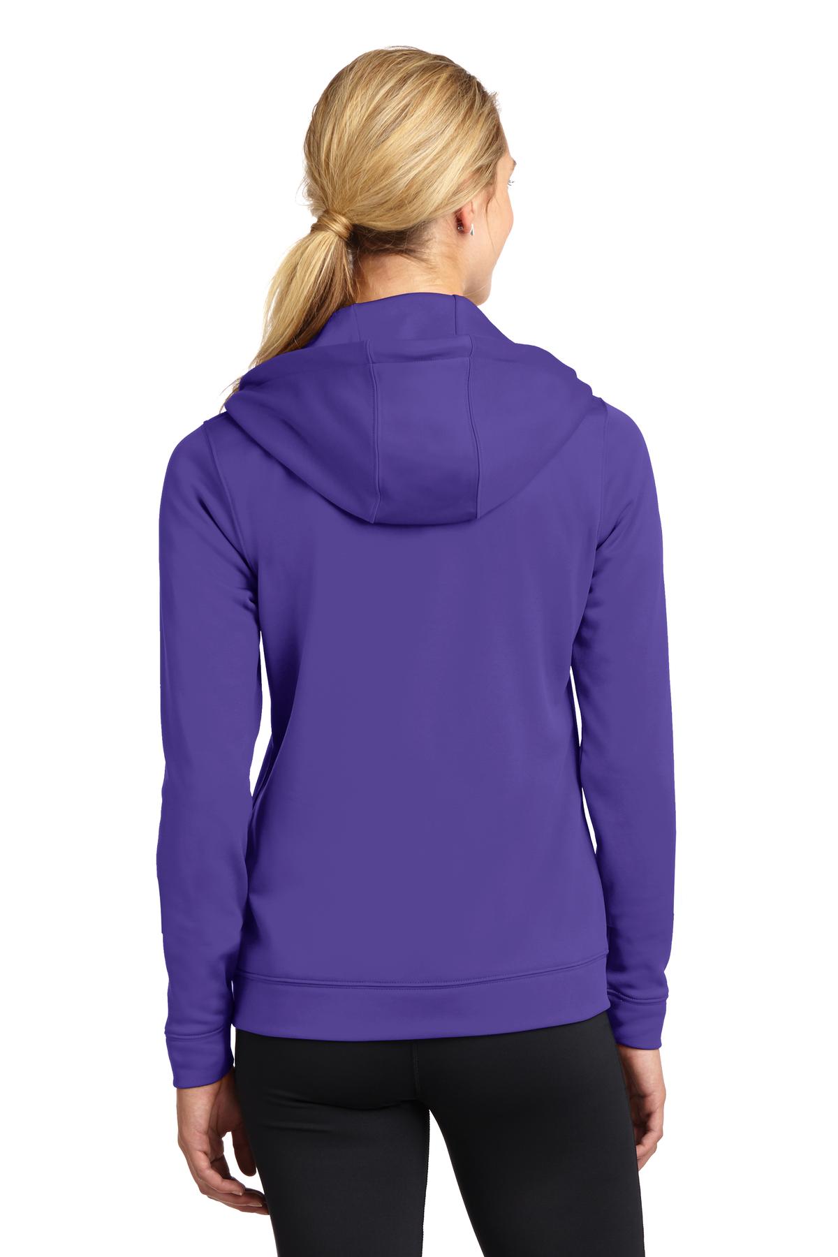 LST238 Sport-Tek Ladies Sport-Wick Fleece Full-Zip Hooded Jacket. - Back Image