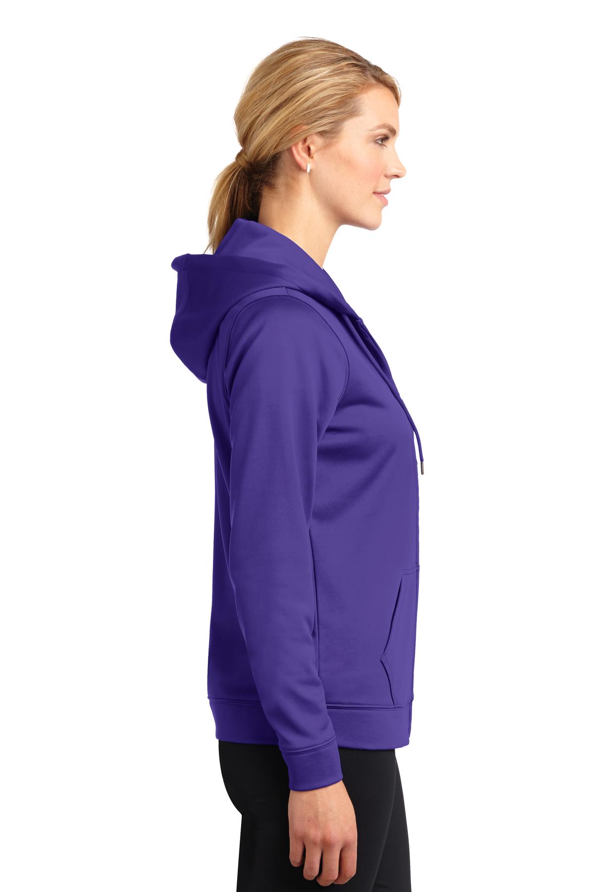 LST238 Sport-Tek Ladies Sport-Wick Fleece Full-Zip Hooded Jacket. - Siide Image
