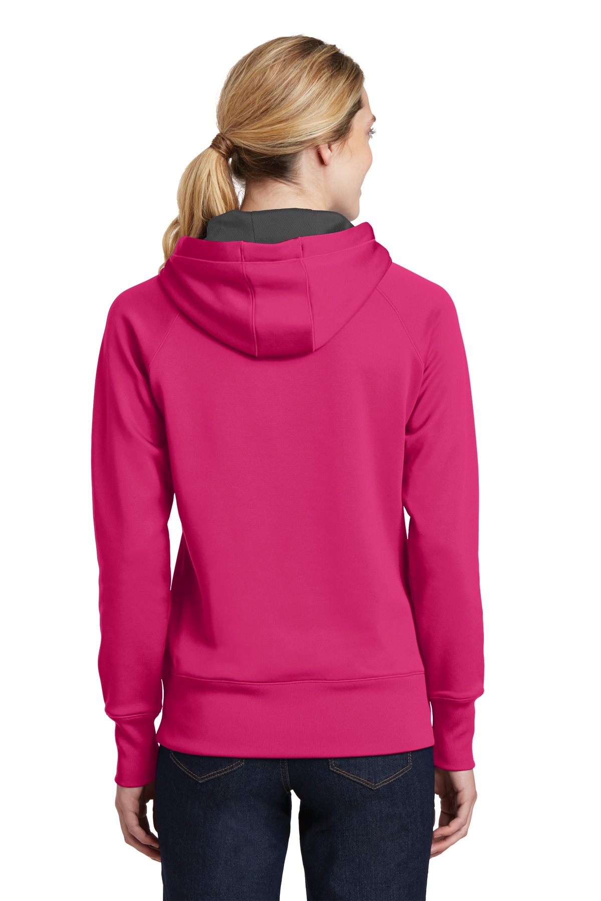 LST250 Sport-Tek Ladies Tech Fleece Hooded Sweatshirt - Back Image