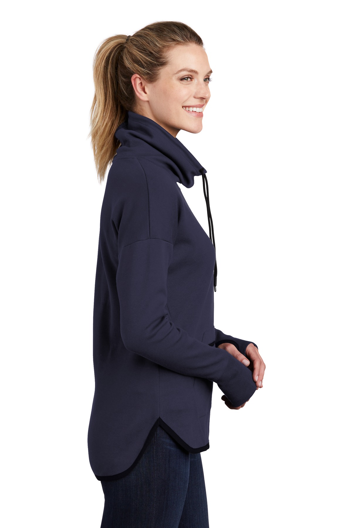 LST280 Sport-Tek Ladies Triumph Cowl Neck Pullover - Siide Image