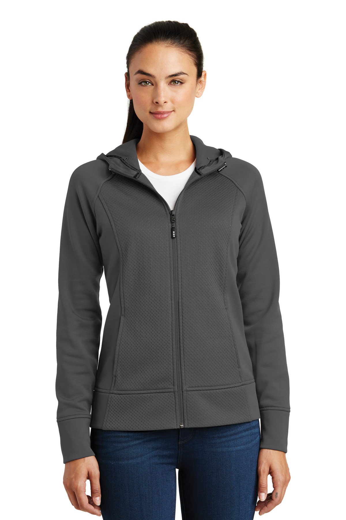 LST295 Sport-Tek Ladies Rival Tech Fleece Full-Zip Hooded Jacket.
