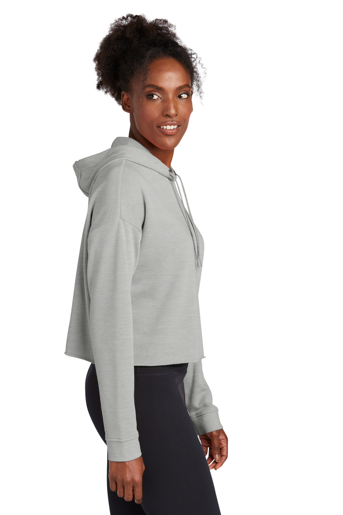 LST298 Sport-Tek Ladies PosiCharge Tri-Blend Wicking Fleece Crop Hooded Pullover - Siide Image