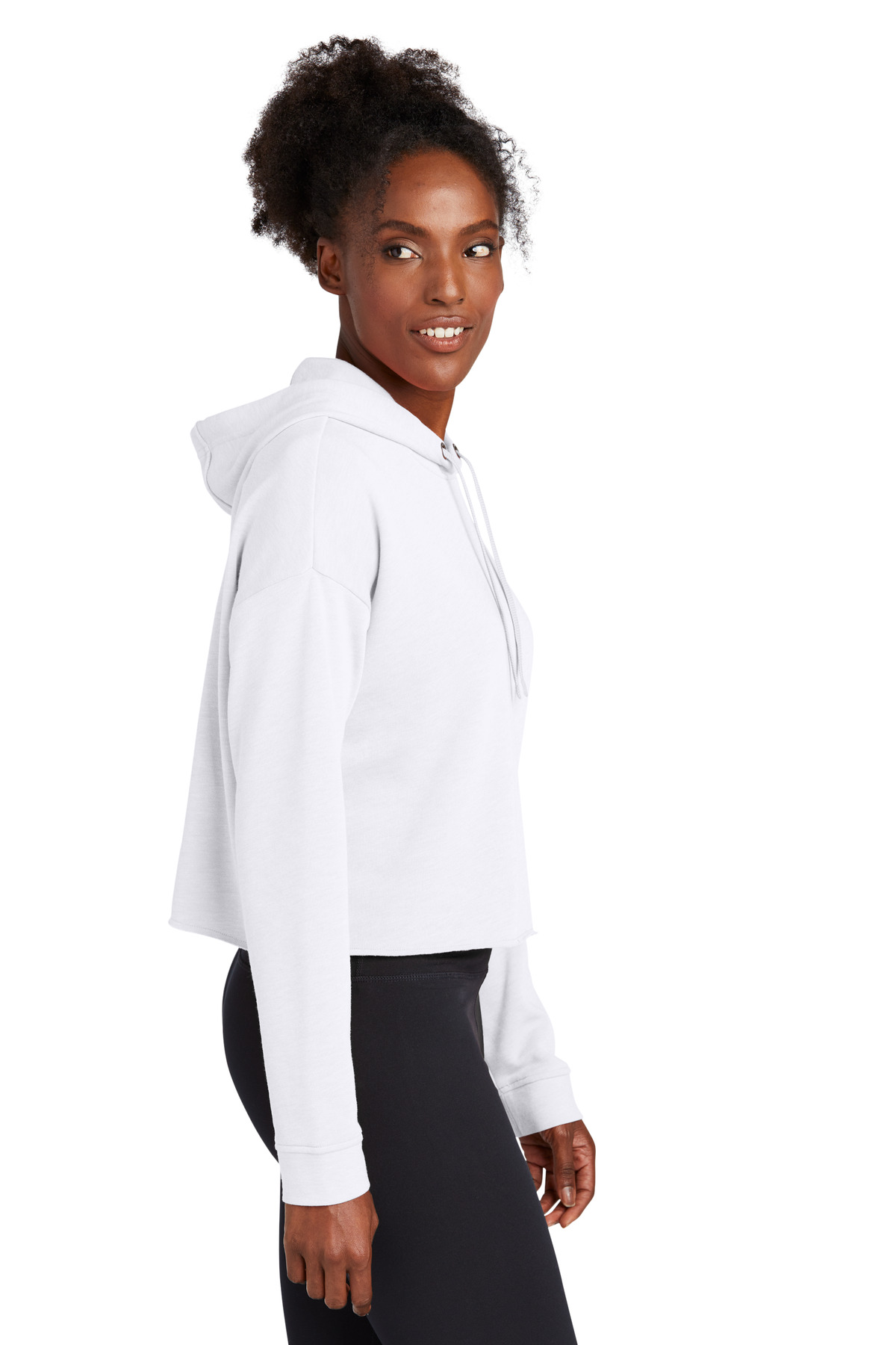LST298 Sport-Tek Ladies PosiCharge Tri-Blend Wicking Fleece Crop Hooded Pullover - Siide Image