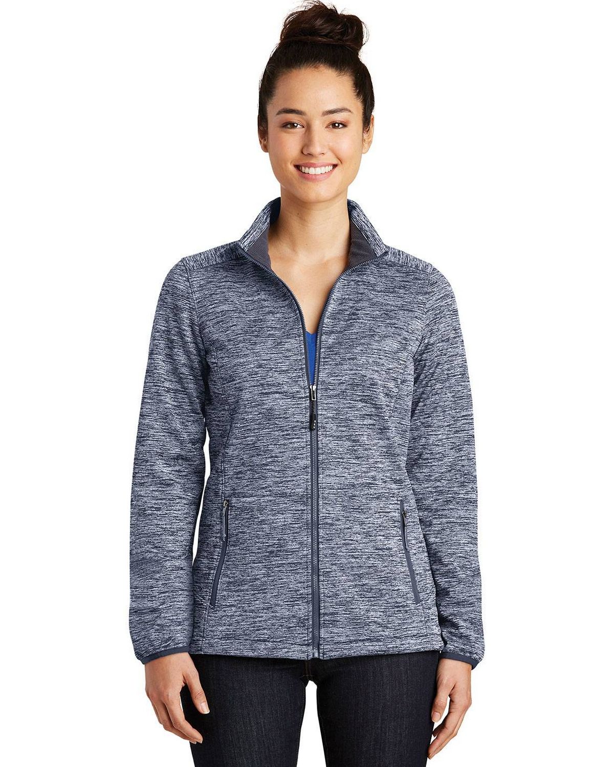 LST30 Sport-Tek Ladies PosiCharge Electric Heather Soft Shell Jacket. Zoom Image