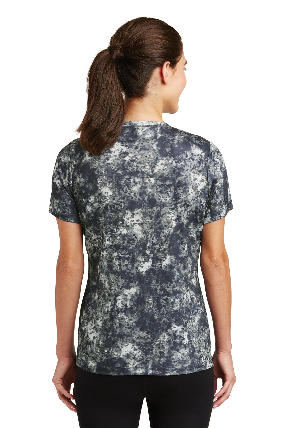 LST330 Sport-Tek Ladies Mineral Freeze Scoop Neck Tee. - Back Image