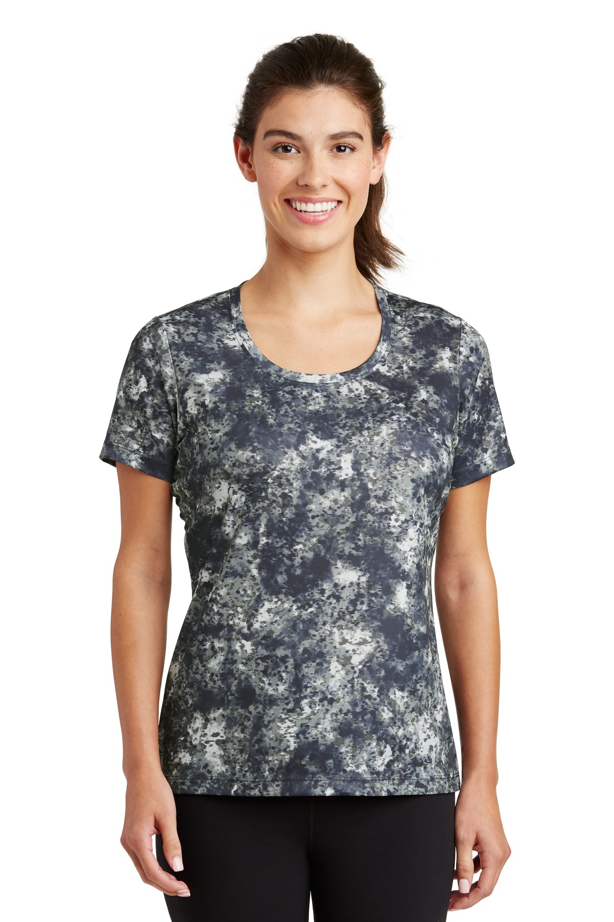 LST330 Sport-Tek Ladies Mineral Freeze Scoop Neck Tee.