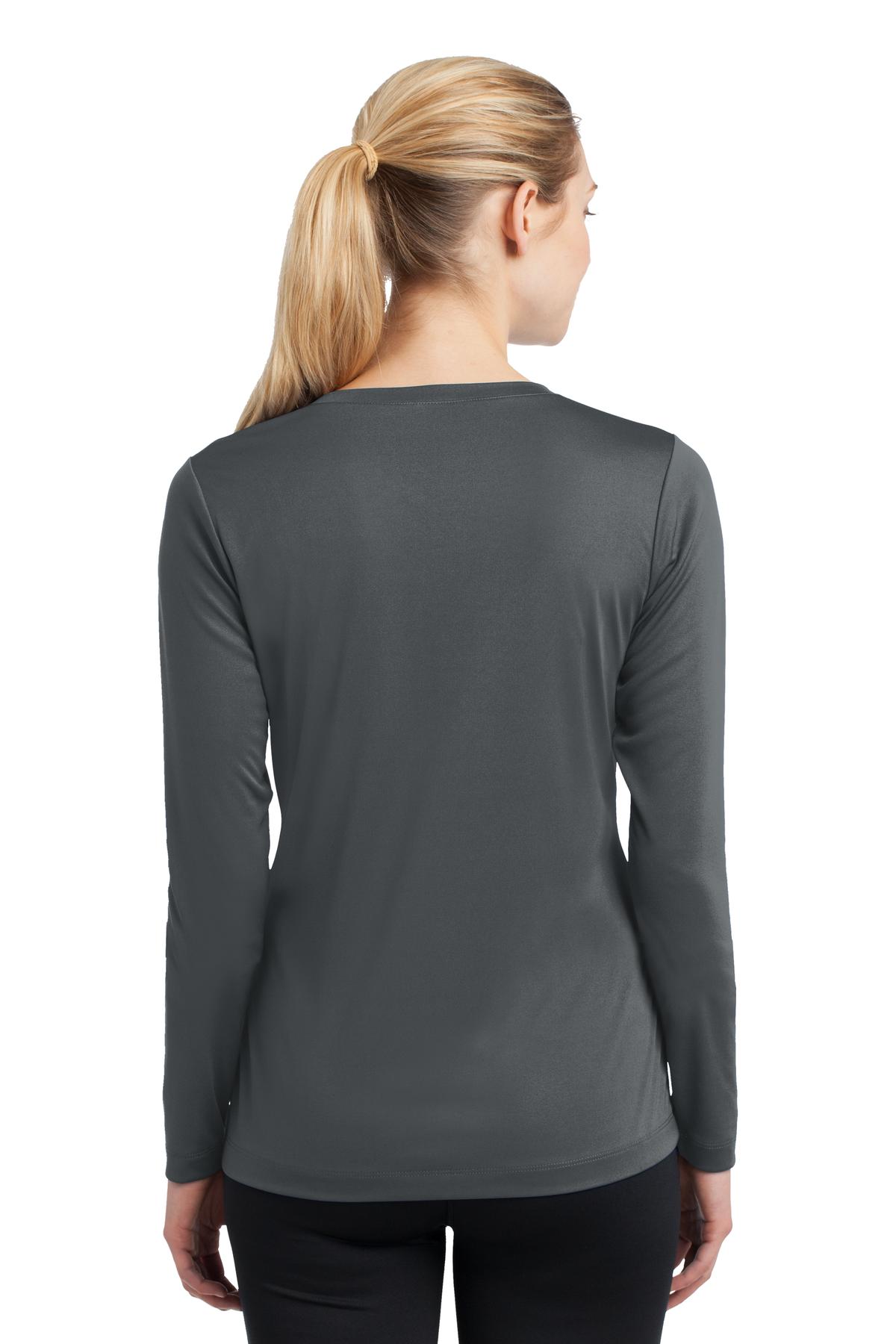 LST353LS Sport-Tek Ladies Long Sleeve PosiCharge Competitor V-Neck Tee. - Back Image
