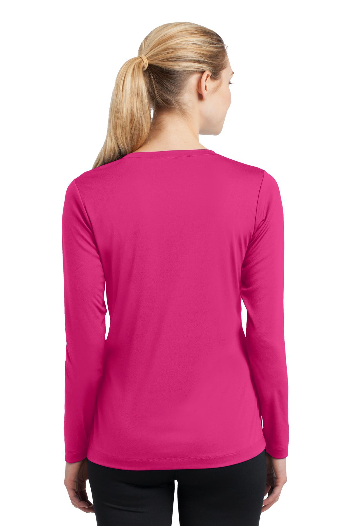 LST353LS Sport-Tek Ladies Long Sleeve PosiCharge Competitor V-Neck Tee. - Back Image