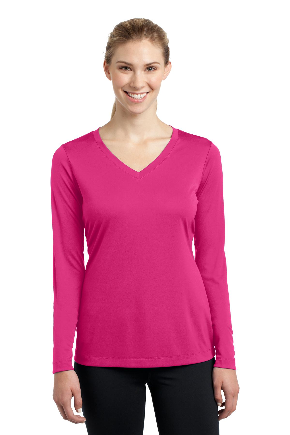 LST353LS Sport-Tek Ladies Long Sleeve PosiCharge Competitor V-Neck Tee.