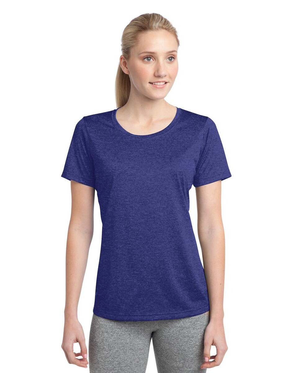 LST360 Sport-Tek Ladies Heather Contender Scoop Neck Tee.