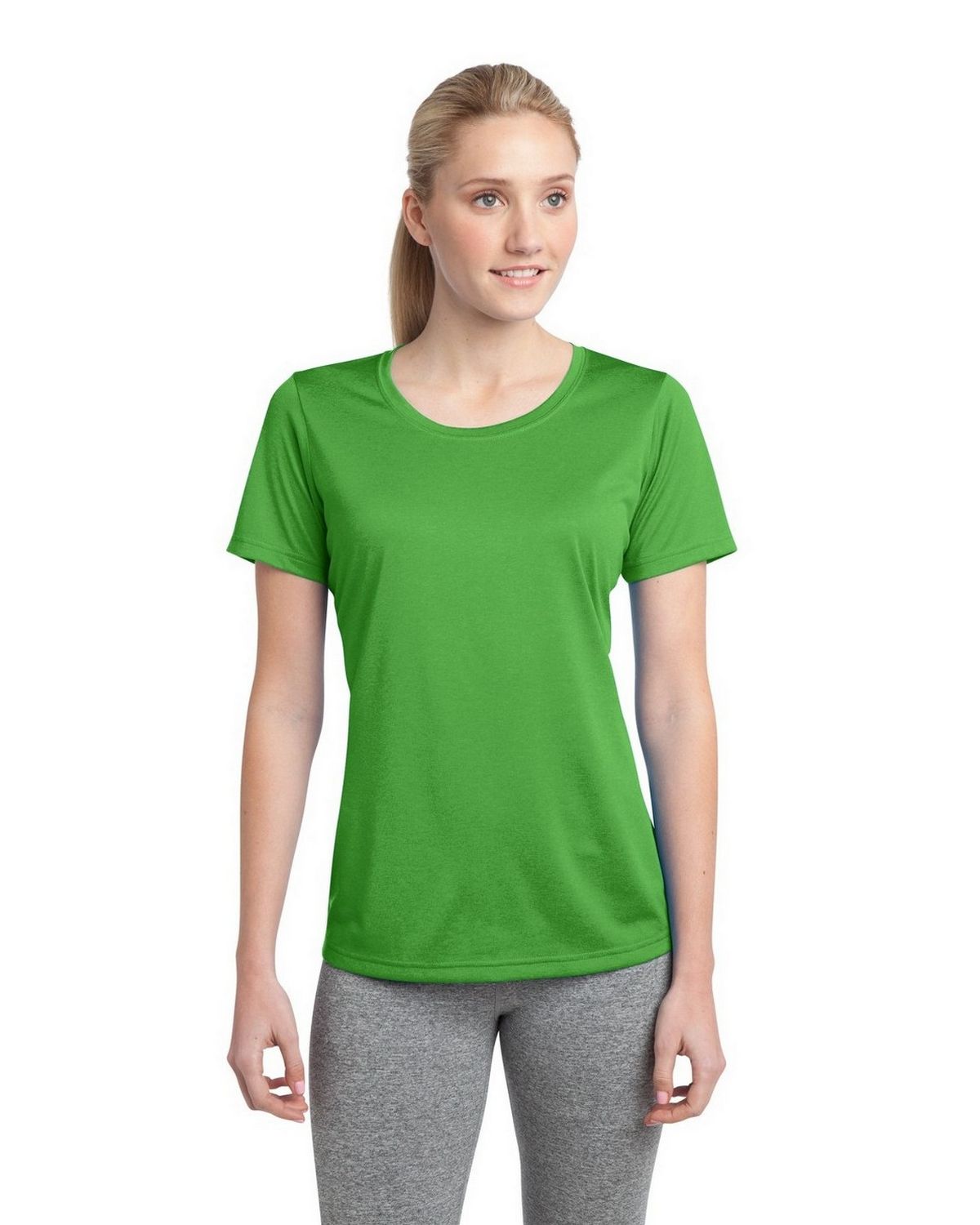 LST360 Sport-Tek Ladies Heather Contender Scoop Neck Tee.