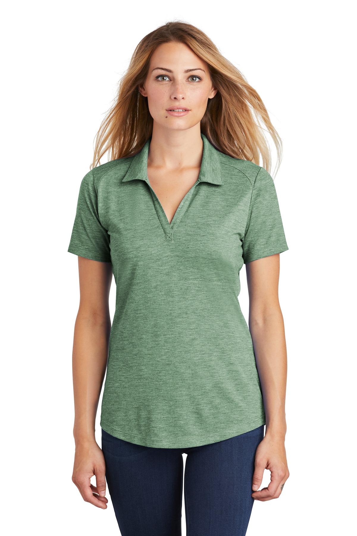 LST405 Sport-Tek Ladies PosiCharge Tri-Blend Wicking Polo.