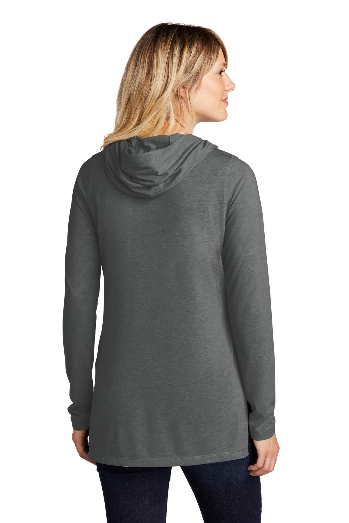 LST406 Sport-Tek Ladies PosiCharge Tri-Blend Wicking Long Sleeve Hoodie - Back Image