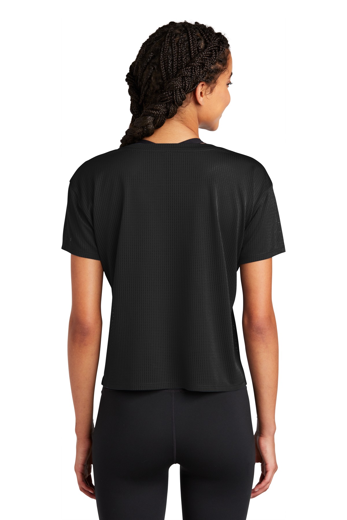 LST411 Sport-Tek Ladies PosiCharge Draft Crop Tee - Back Image