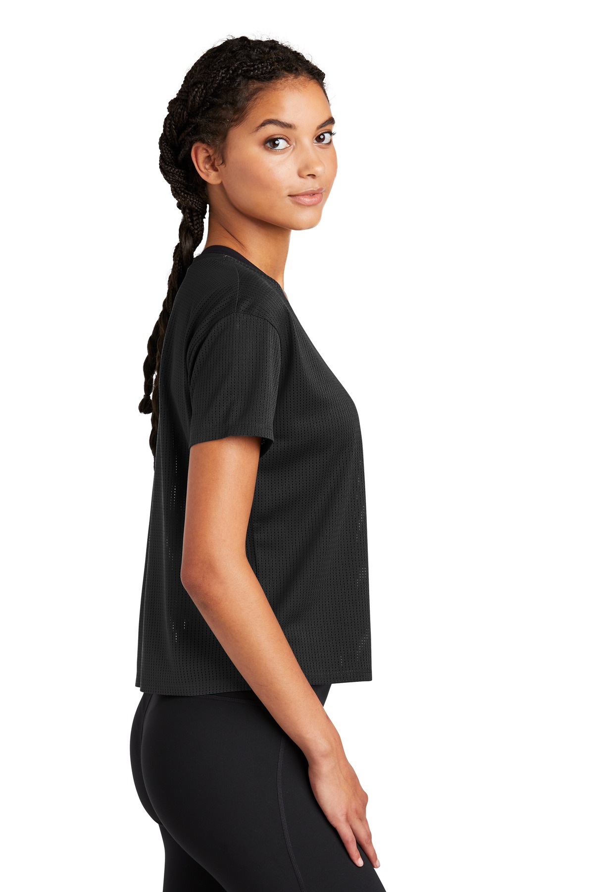 LST411 Sport-Tek Ladies PosiCharge Draft Crop Tee - Siide Image