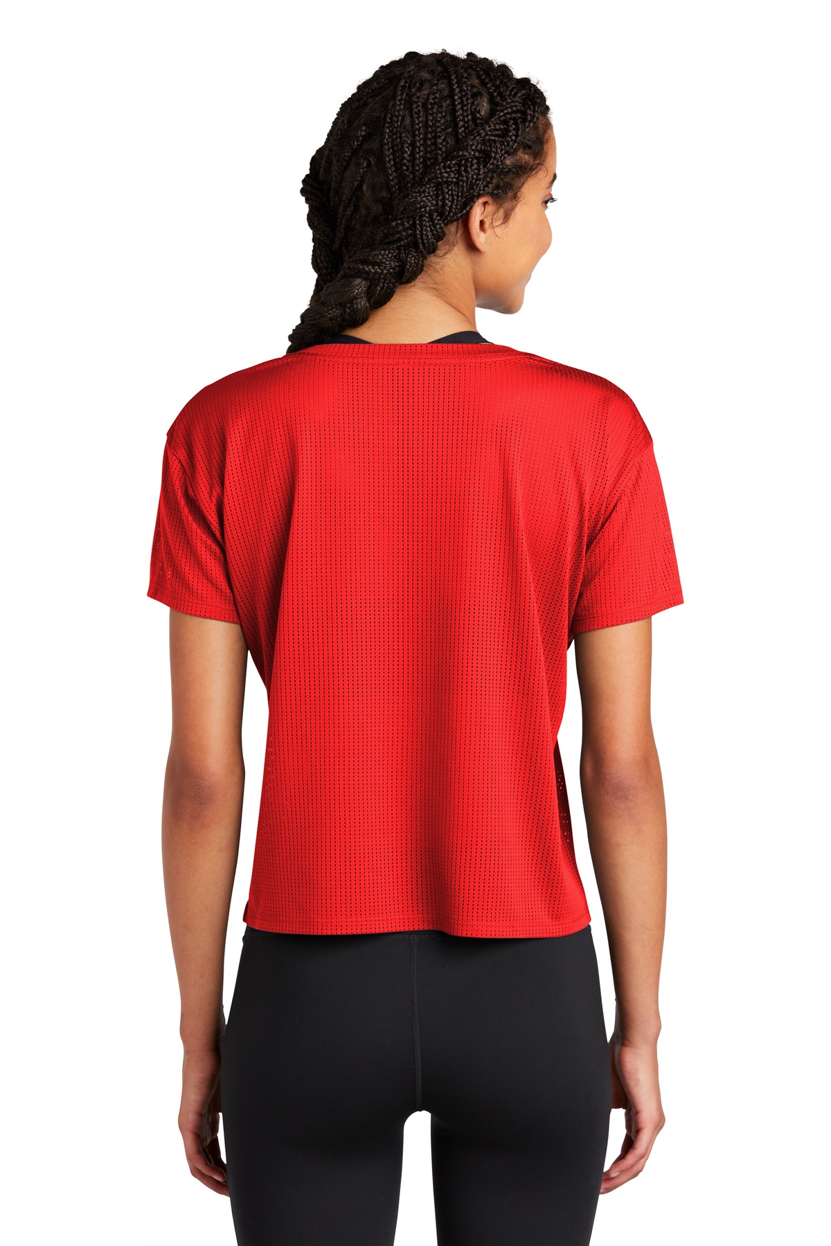 LST411 Sport-Tek Ladies PosiCharge Draft Crop Tee. - Back Image