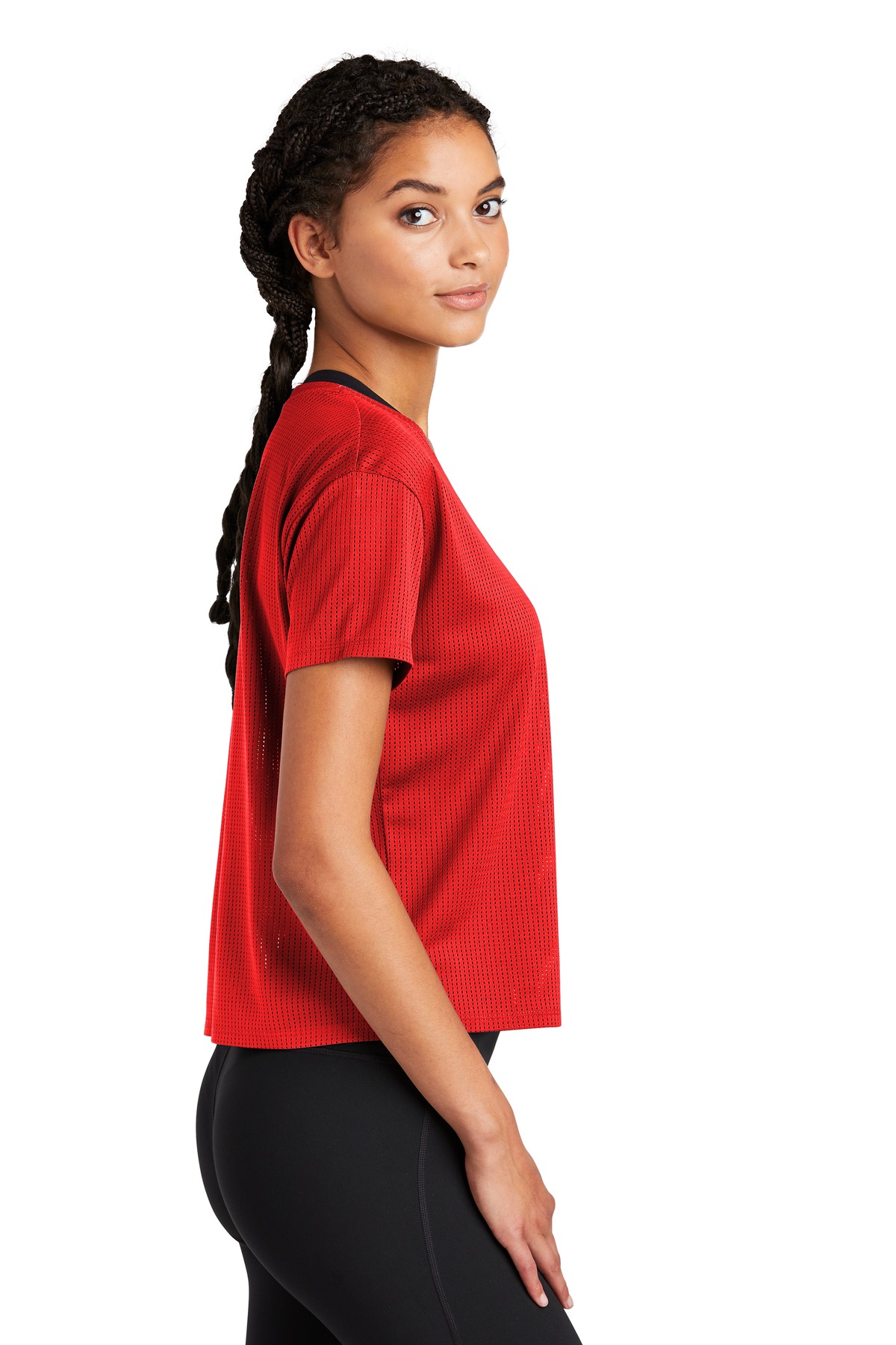 LST411 Sport-Tek Ladies PosiCharge Draft Crop Tee. - Siide Image