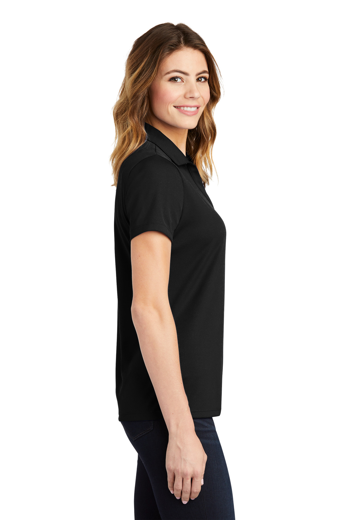 LST640 Sport-Tek Ladies PosiCharge RacerMesh Polo - Siide Image