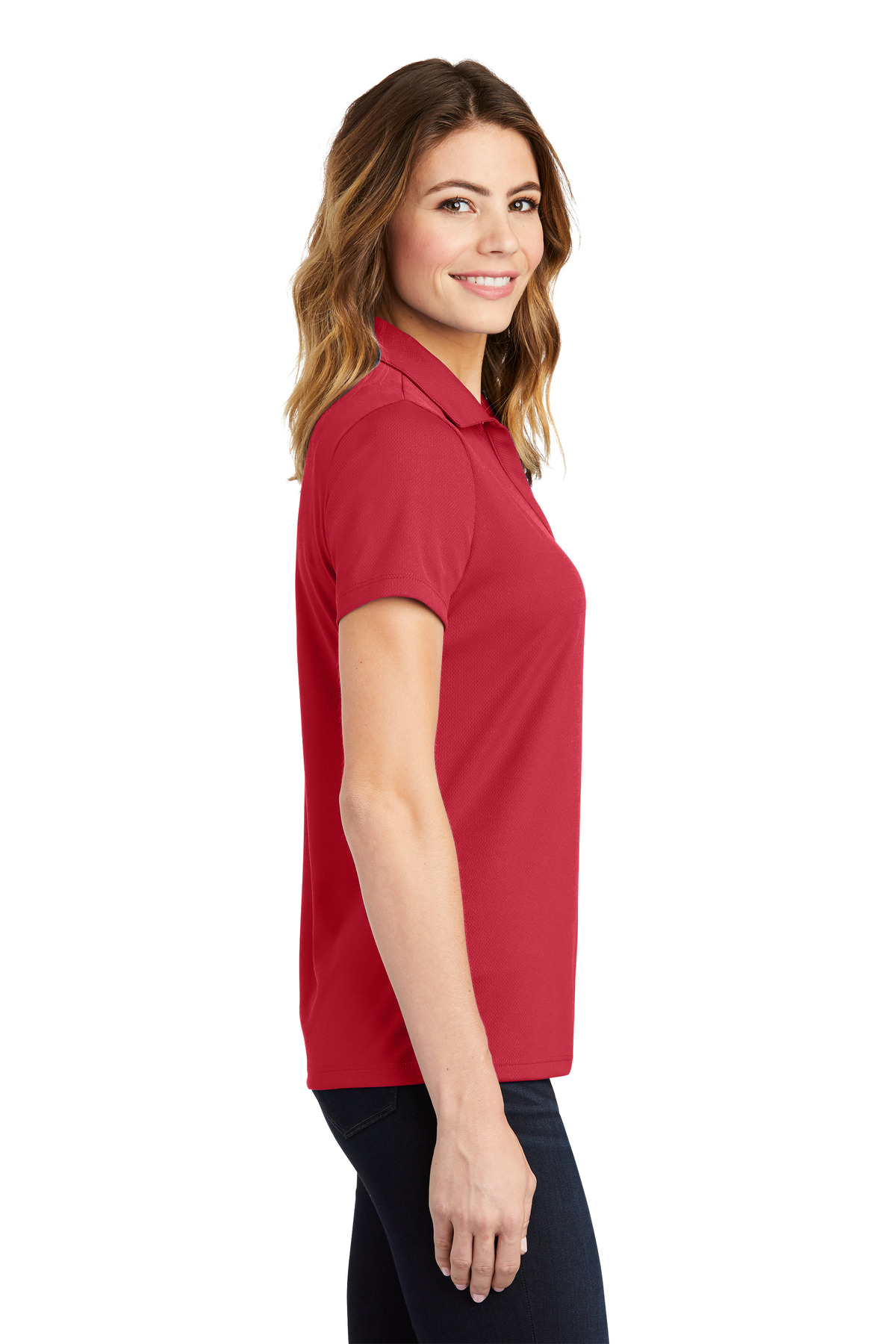 LST640 Sport-Tek Ladies PosiCharge RacerMesh Polo - Siide Image
