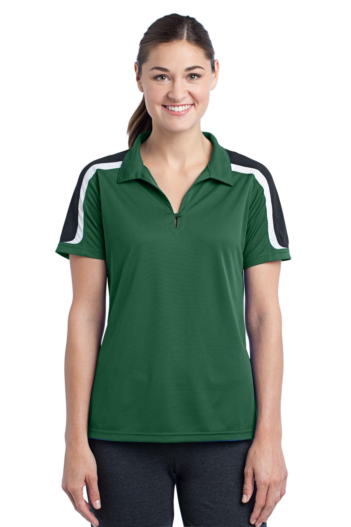 LST658 Sport-Tek Ladies Tricolor Shoulder Micropique Sport-Wick Polo LST658 Sport-Tek Ladies Tricolor Shoulder Micropique Sport-Wick Polo