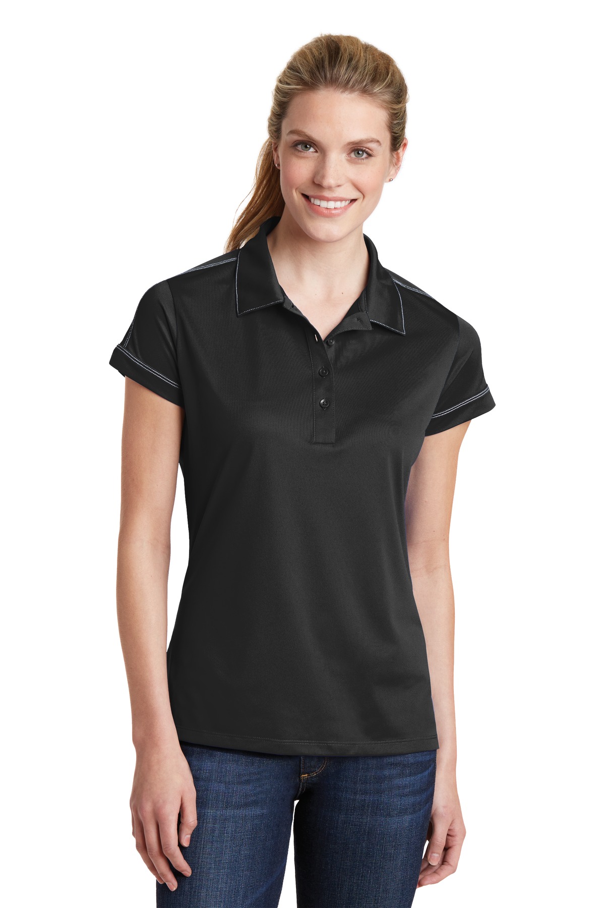 LST659 Sport-Tek Ladies Contrast Stitch Micropique Sport-Wick Polo LST659 Sport-Tek Ladies Contrast Stitch Micropique Sport-Wick Polo
