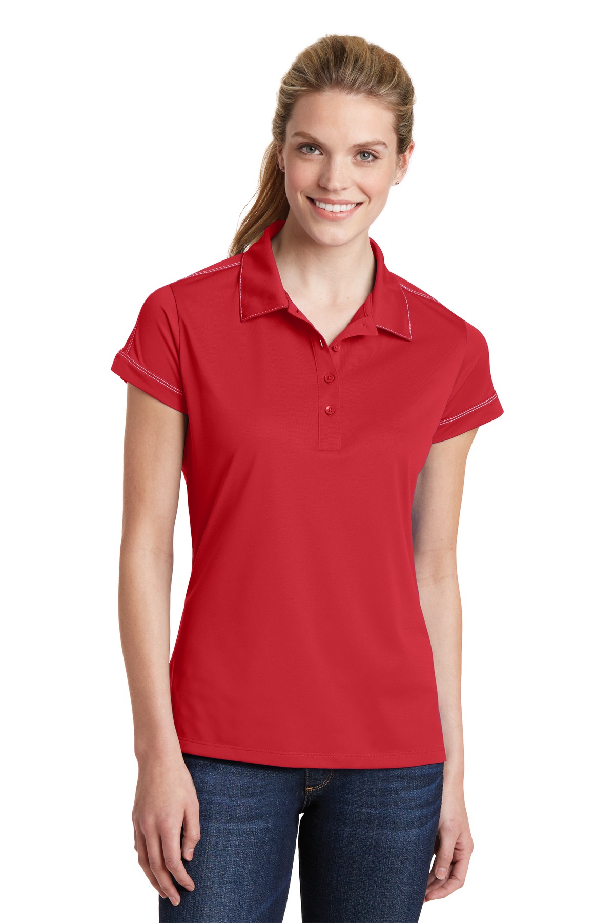 LST659 Sport-Tek Ladies Contrast Stitch Micropique Sport-Wick Polo LST659 Sport-Tek Ladies Contrast Stitch Micropique Sport-Wick Polo