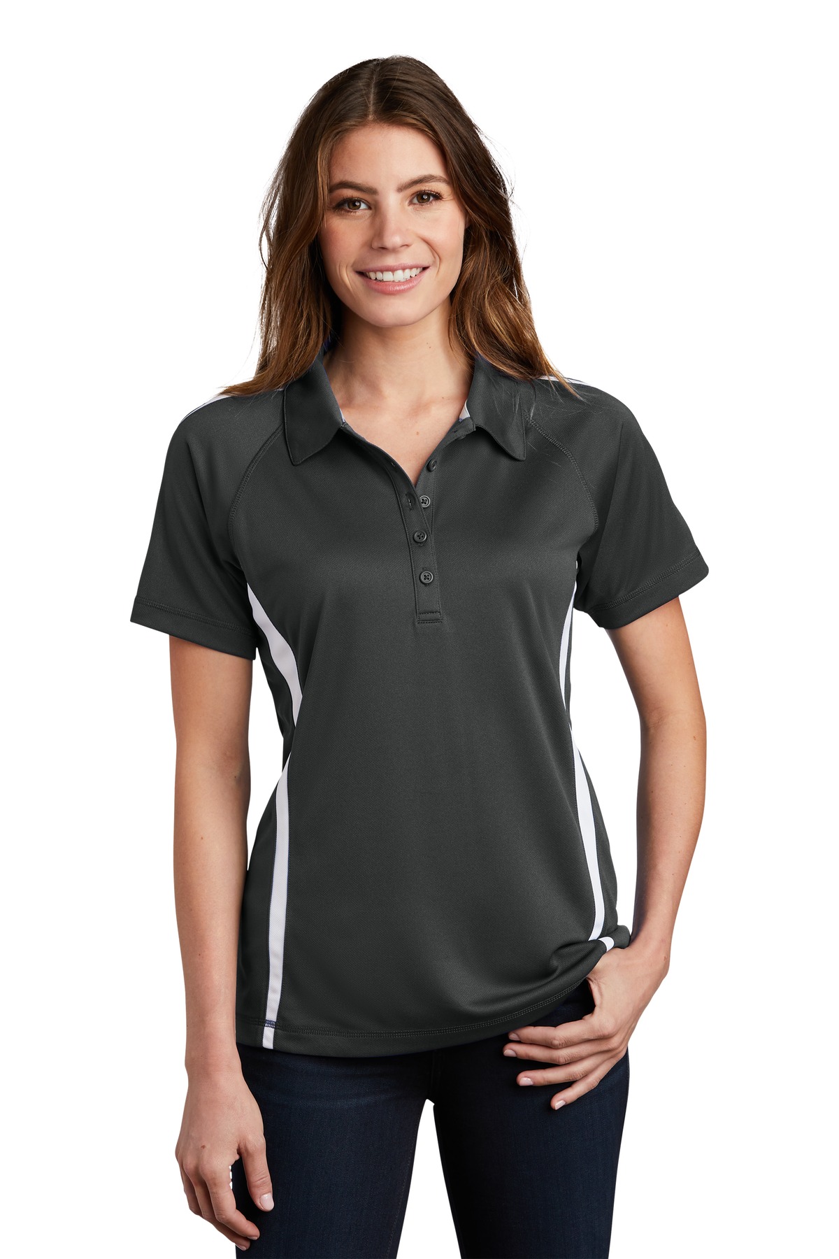 LST685 Sport-Tek Ladies PosiCharge Micro-Mesh Colorblock Polo LST685 Sport-Tek Ladies PosiCharge Micro-Mesh Colorblock Polo