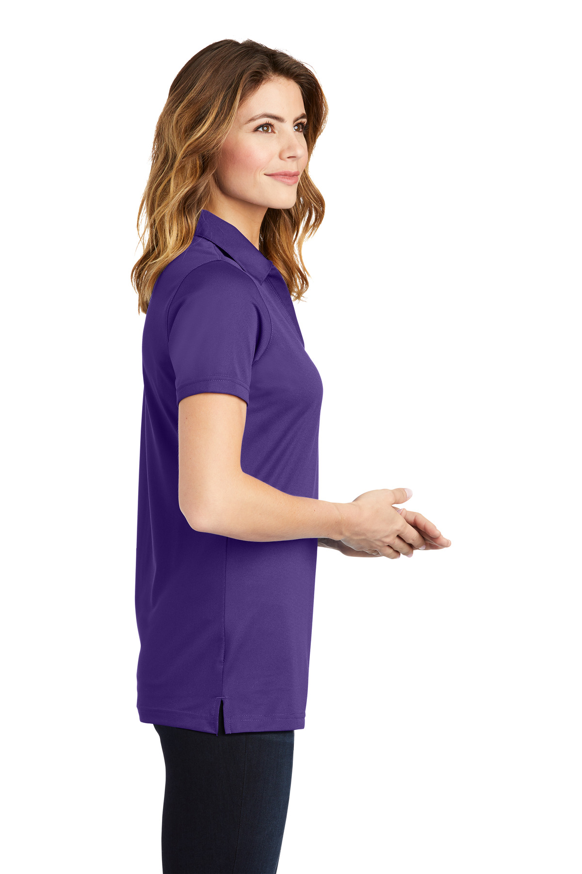 LST690 Sport-Tek Ladies PosiCharge Active Textured Polo - Siide Image