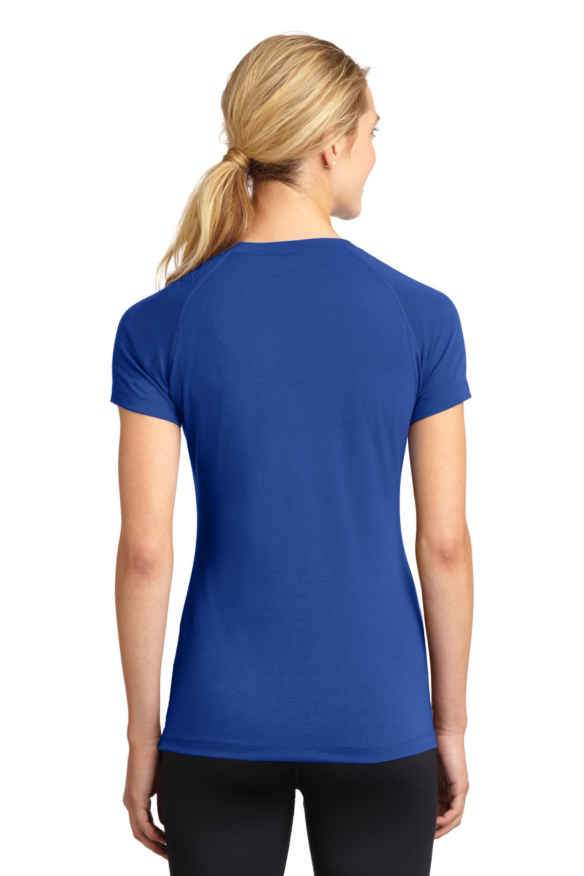 LST700 Sport-Tek Ladies Ultimate Performance V-Neck. - Back Image
