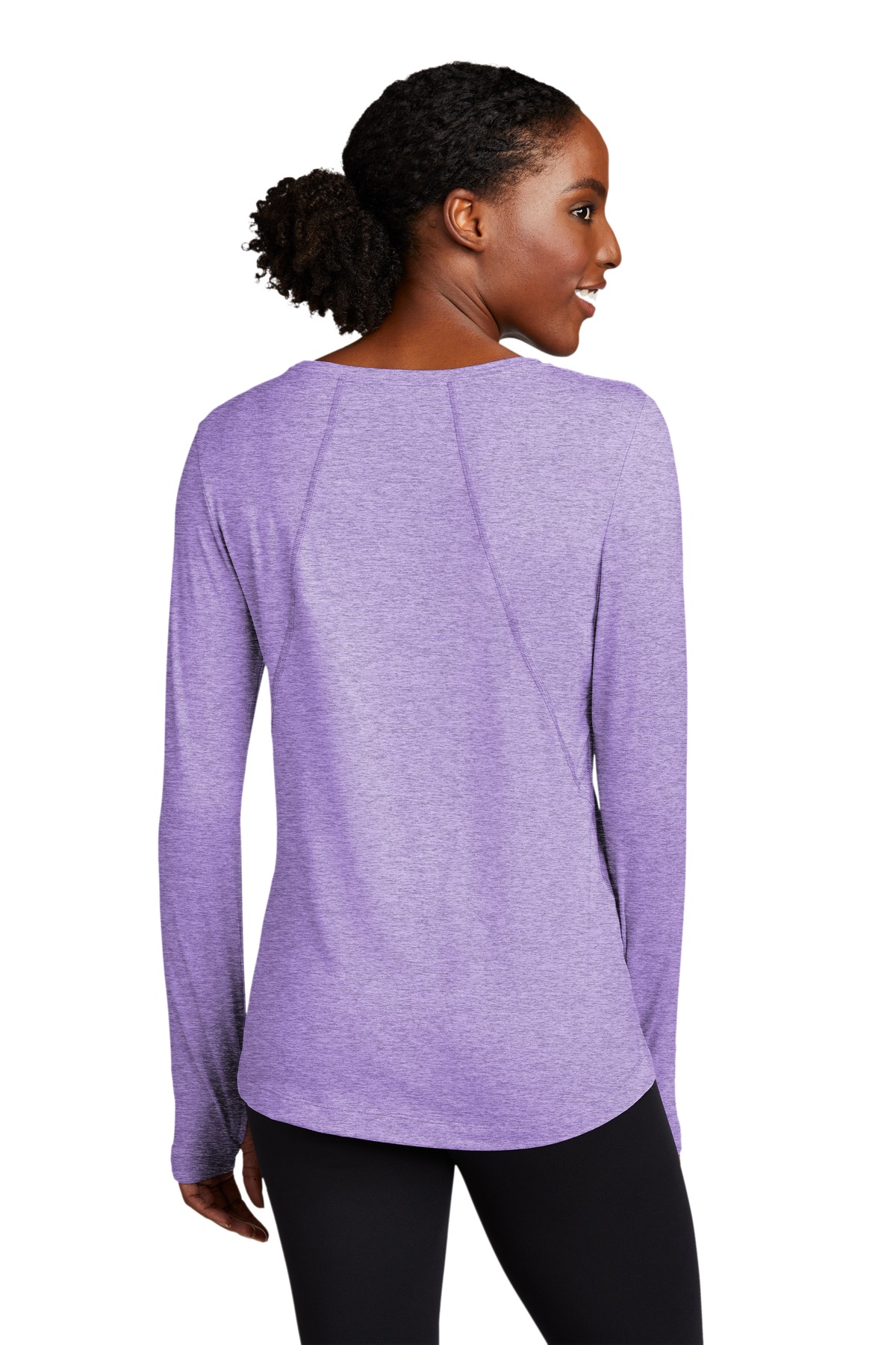 LST710 Sport-Tek Ladies Exchange 1.5 Long Sleeve Crew. - Back Image