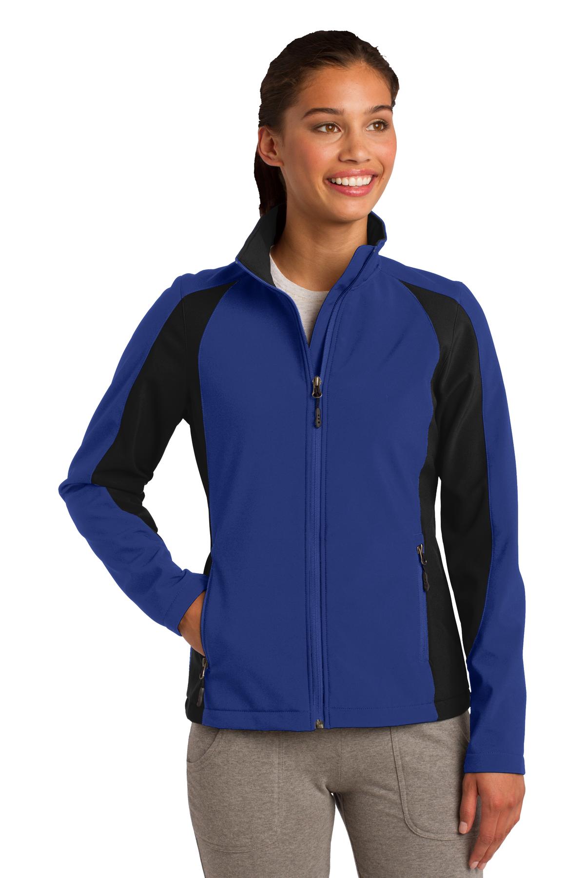 LST970 Sport-Tek Ladies Colorblock Soft Shell Jacket.