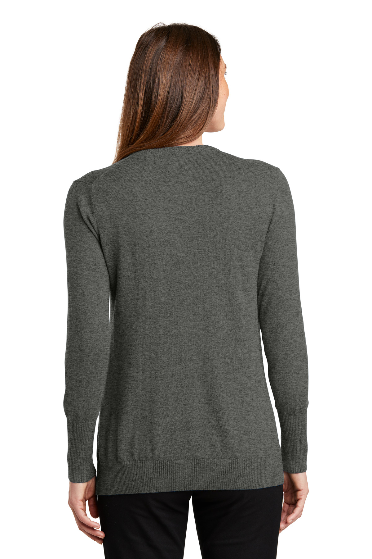 LSW285 Port Authority Ladies V-Neck Sweater. - Back Image