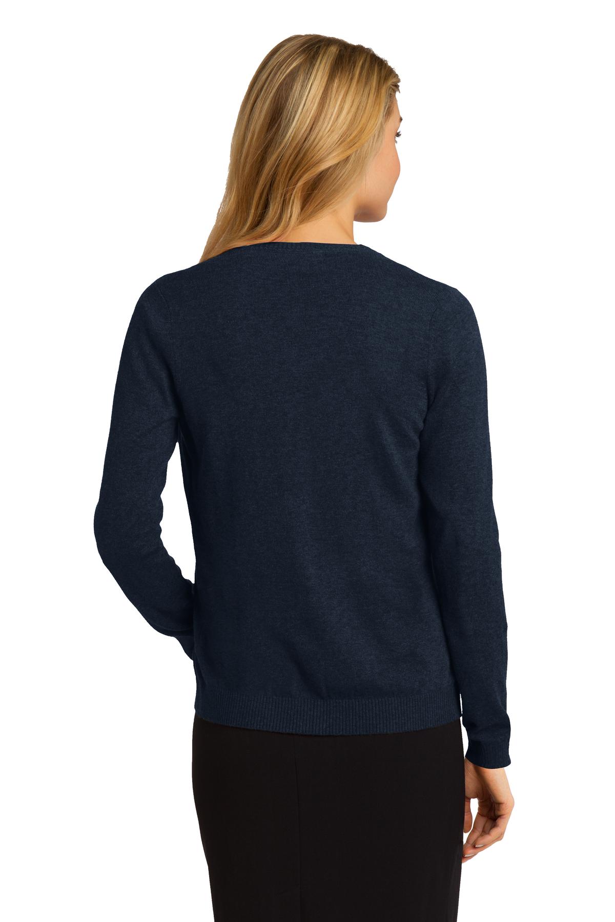 LSW287 Port Authority Ladies Cardigan Sweater. - Back Image