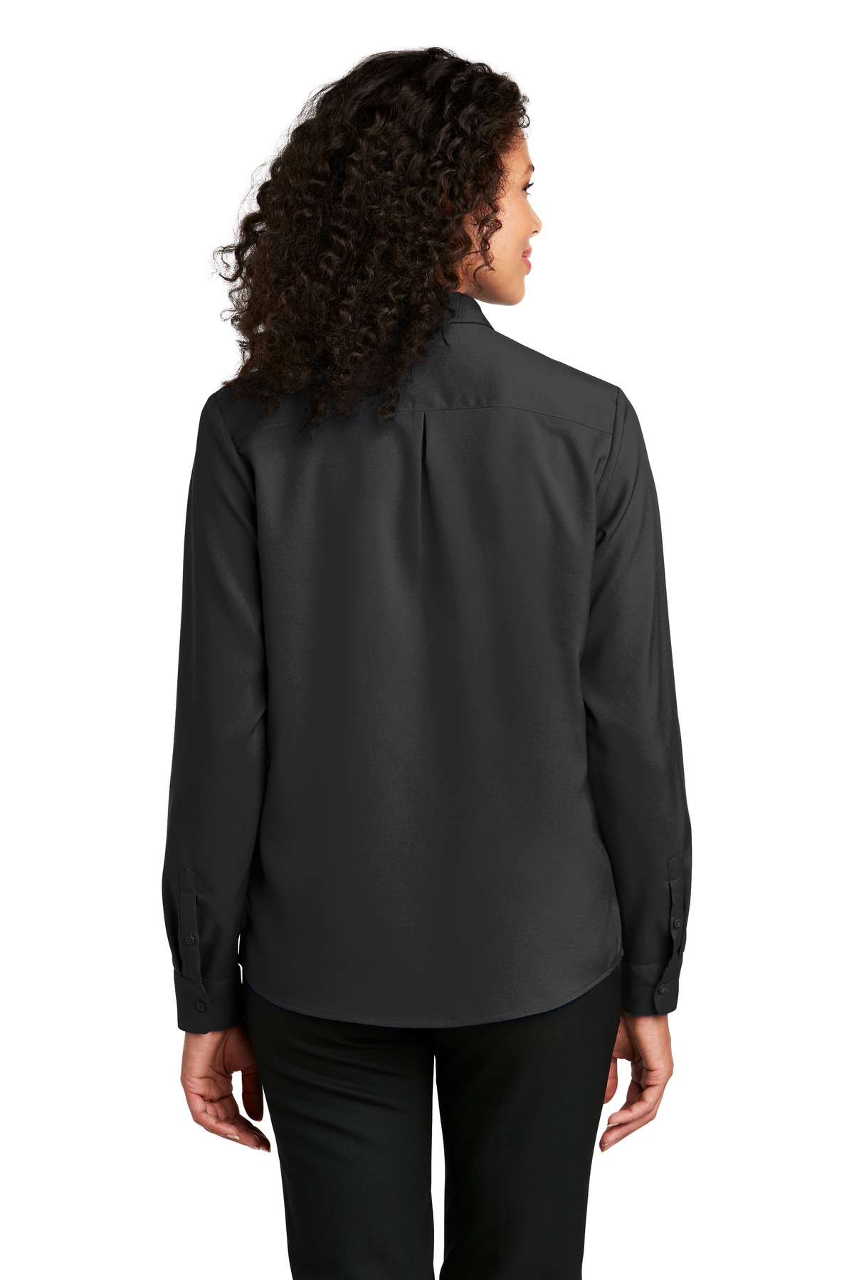 LW401 Port Authority Ladies Long Sleeve Performance Staff Shirt - Back Image