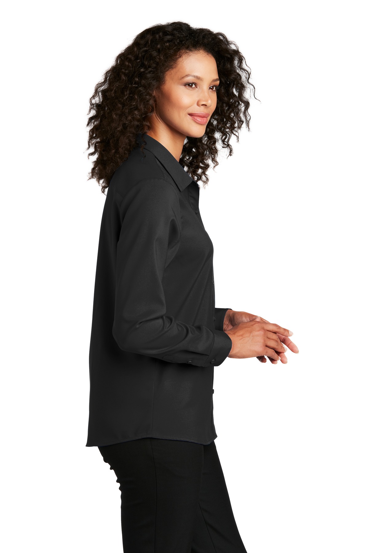 LW401 Port Authority Ladies Long Sleeve Performance Staff Shirt - Siide Image