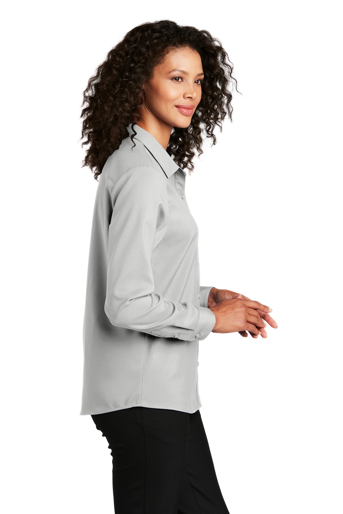 LW401 Port Authority Ladies Long Sleeve Performance Staff Shirt - Siide Image