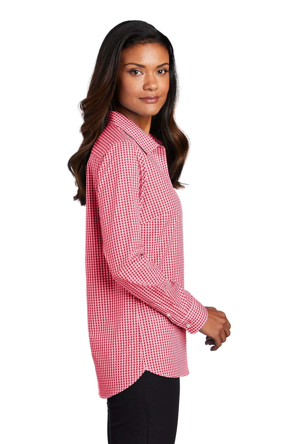 LW644 Port Authority Ladies Broadcloth Gingham Easy Care Shirt - Siide Image