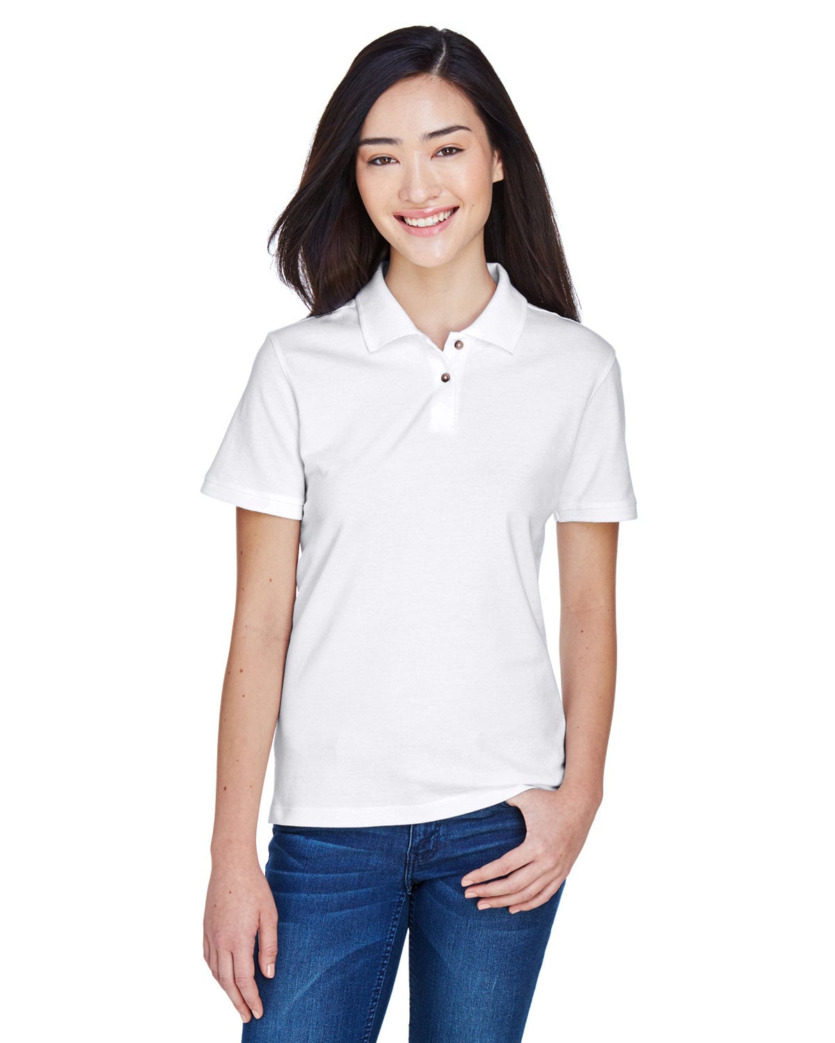 M200W Harriton Ladies 6 oz. Ringspun Cotton Piqué Short-Sleeve Polo