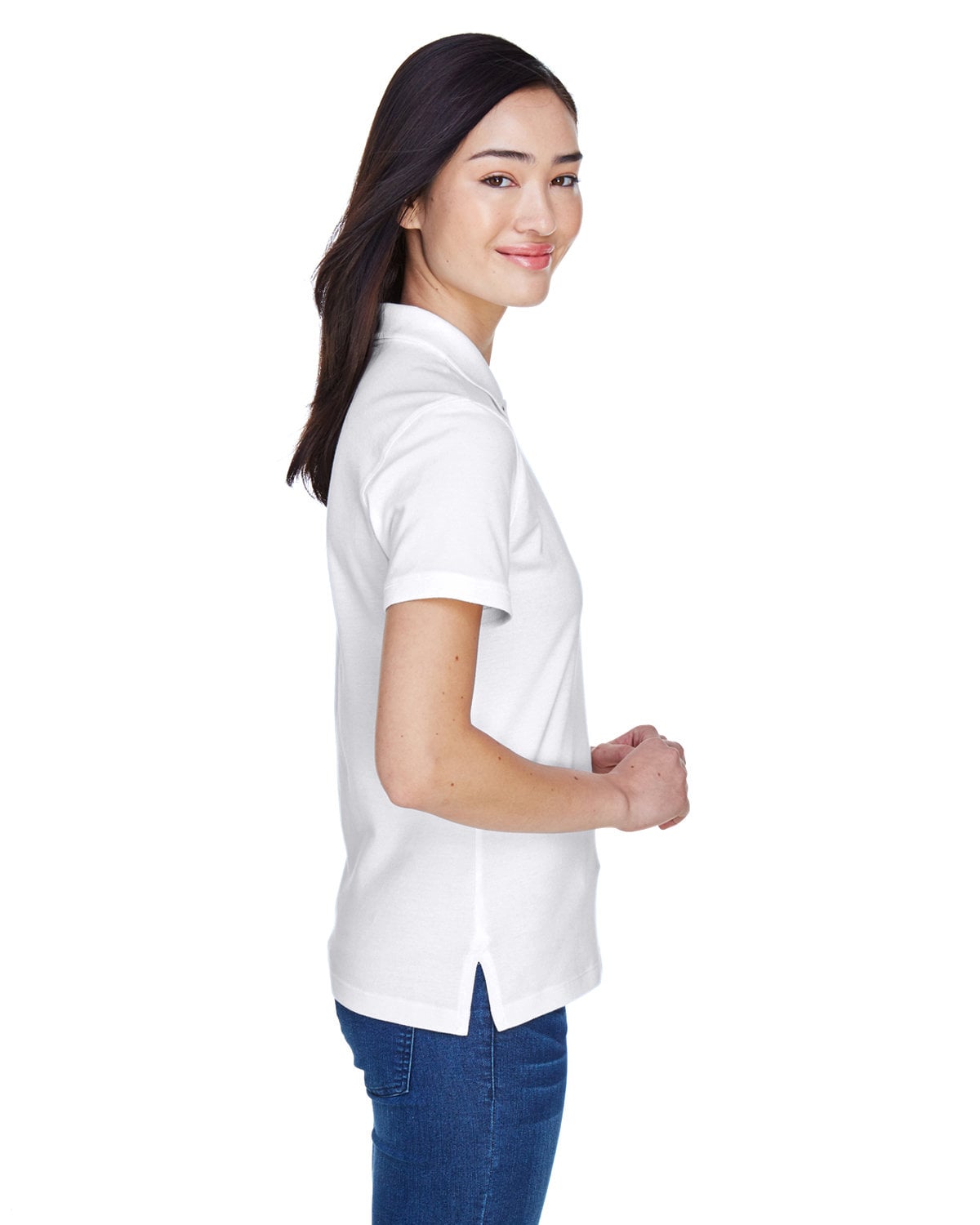 M200W Harriton Ladies 6 oz. Ringspun Cotton Piqué Short-Sleeve Polo - Siide Image