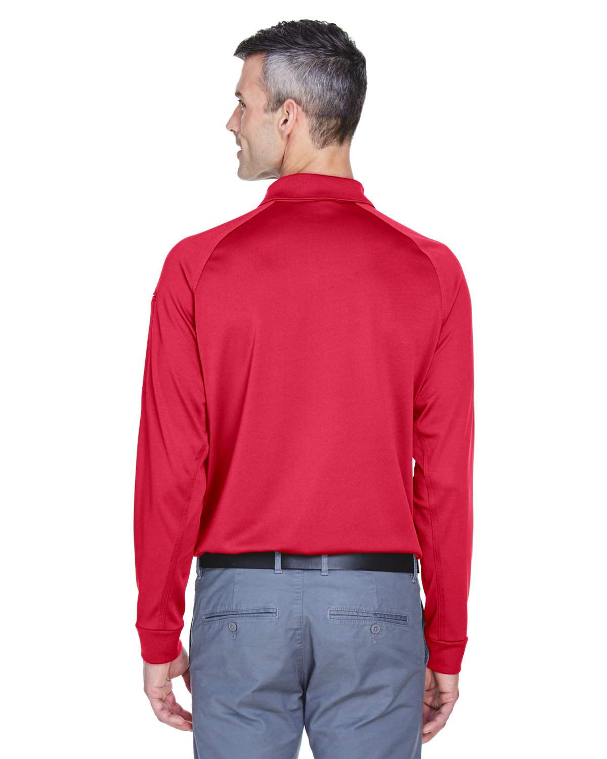 M211L Harriton Mens Advantage Snag Protection Plus Long-Sleeve Tactical Polo - Back Image